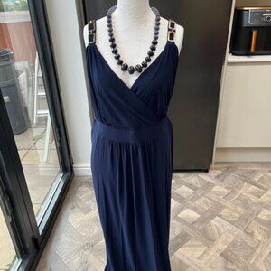 Navy strappy special events maxi dress